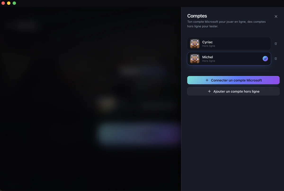 Gestion des comptes