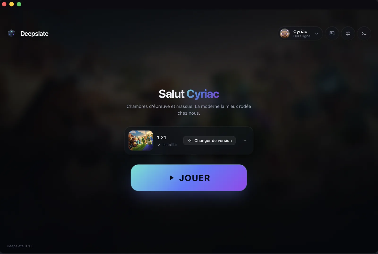 Le launcher Deepslate